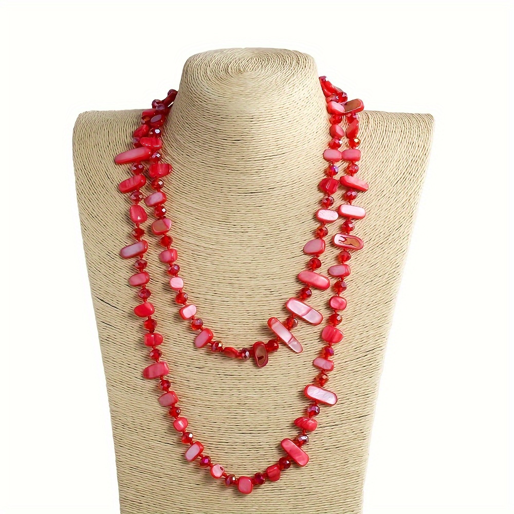 Rainbow Glass Beaded Boho Style Necklace for Women